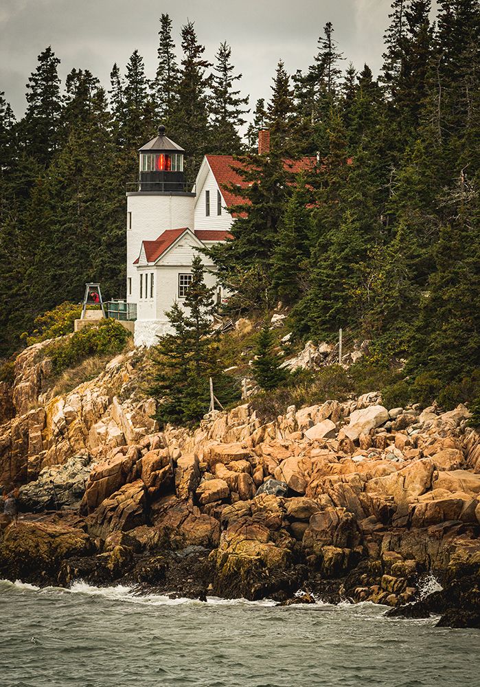 View of Maines Bass Harbor Head Lighthouse from the water. art print by George and Marilu Theodore for $57.95 CAD