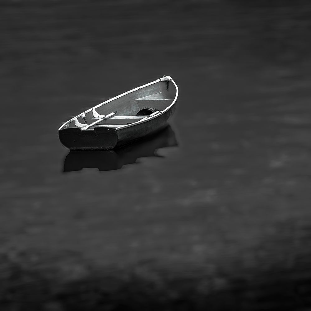 Lone boat in water. art print by George and Marilu Theodore for $57.95 CAD