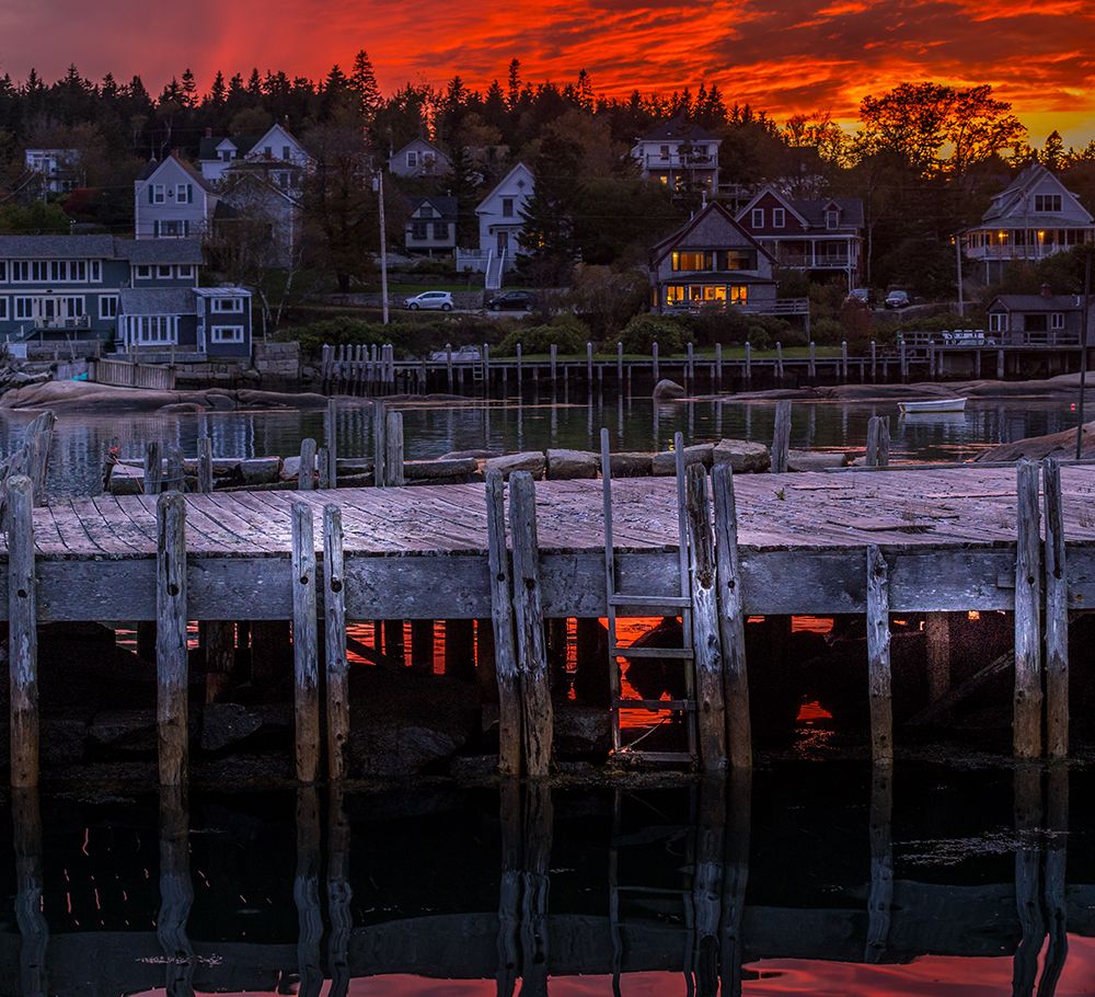 Fall sunset at Bernard, Maine art print by George and Marilu Theodore for $57.95 CAD