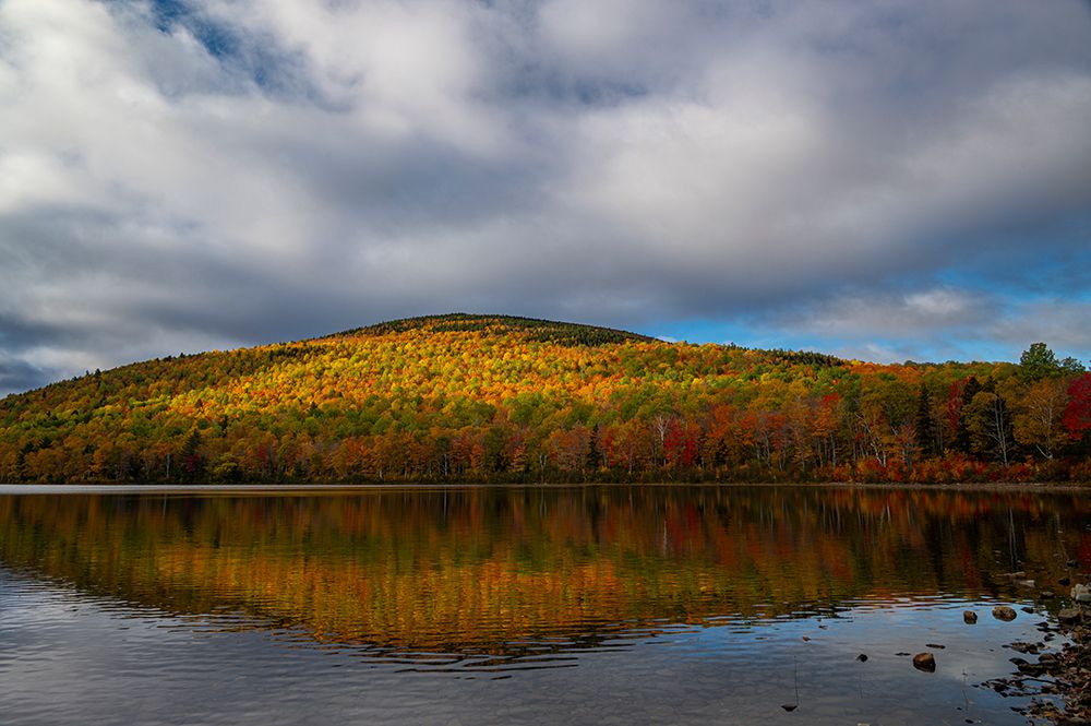 USA, Maine. Fall foliage and mountain reflection on pond, Baxter State Park. art print by Howie Garber for $57.95 CAD