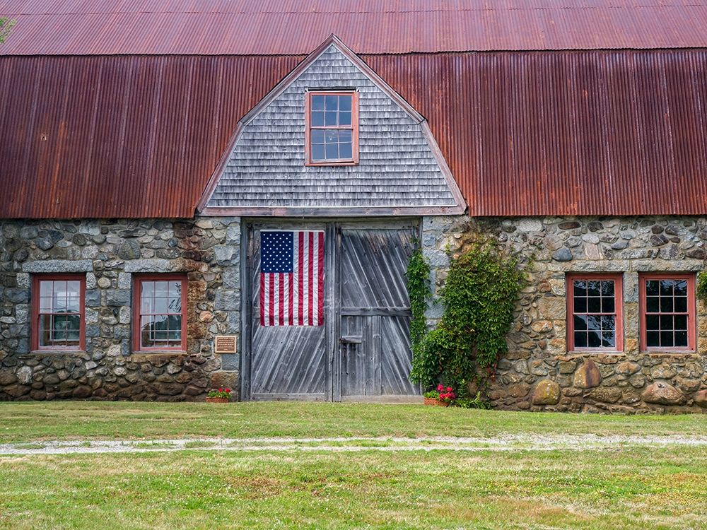 Maine Historic Stone Barn Farm (1820) in Bar Harbor art print by Julie Eggers for $57.95 CAD