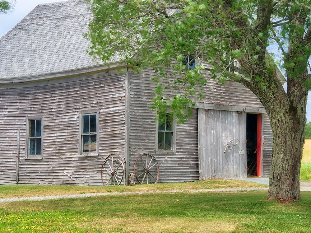 Maine Historic Stone Barn Farm (1820) in Bar Harbor art print by Julie Eggers for $57.95 CAD