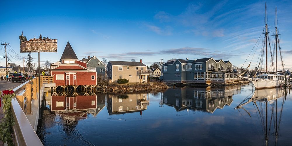 Maine-Kennebunkport-village harbor art print by Walter Bibikow for $57.95 CAD