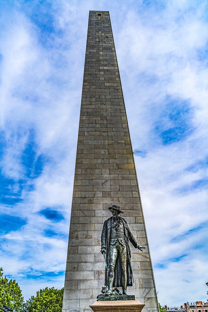 William Prescott Statue-Bunker Hill Battle Monument-Charlestown-Boston-Massachusetts-Site of June 1 art print by William Perry for $57.95 CAD