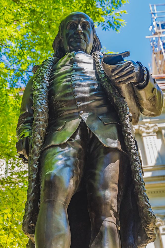 Benjamin Franklin Statue-Boston-Massachusetts-Front of the Boston Latin School founded 1635-Statue art print by William Perry for $57.95 CAD