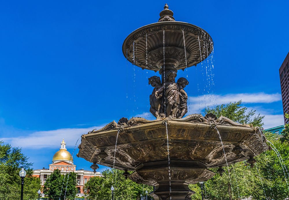 Brewer Fountain-Boston Common-State House-Boston-Massachusetts-Fountain cast in 1868 by Lenard-Mass art print by William Perry for $57.95 CAD