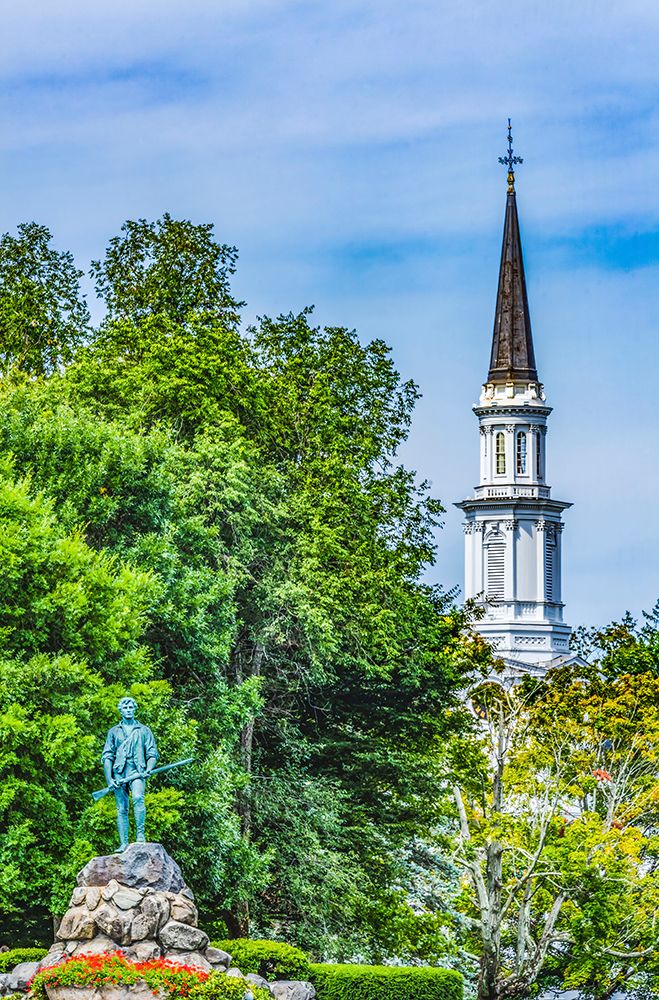 Lexington Minute Man Patriot Statue-Massachusetts-Site of April 19-1775 first battle of American Re art print by William Perry for $57.95 CAD