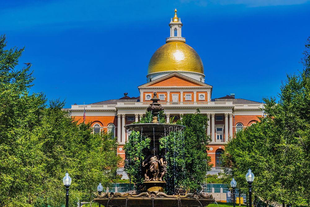Brewer Fountain-Boston Common-State House-Boston-Massachusetts-Fountain cast in 1868 by Lenard-Mass art print by William Perry for $57.95 CAD
