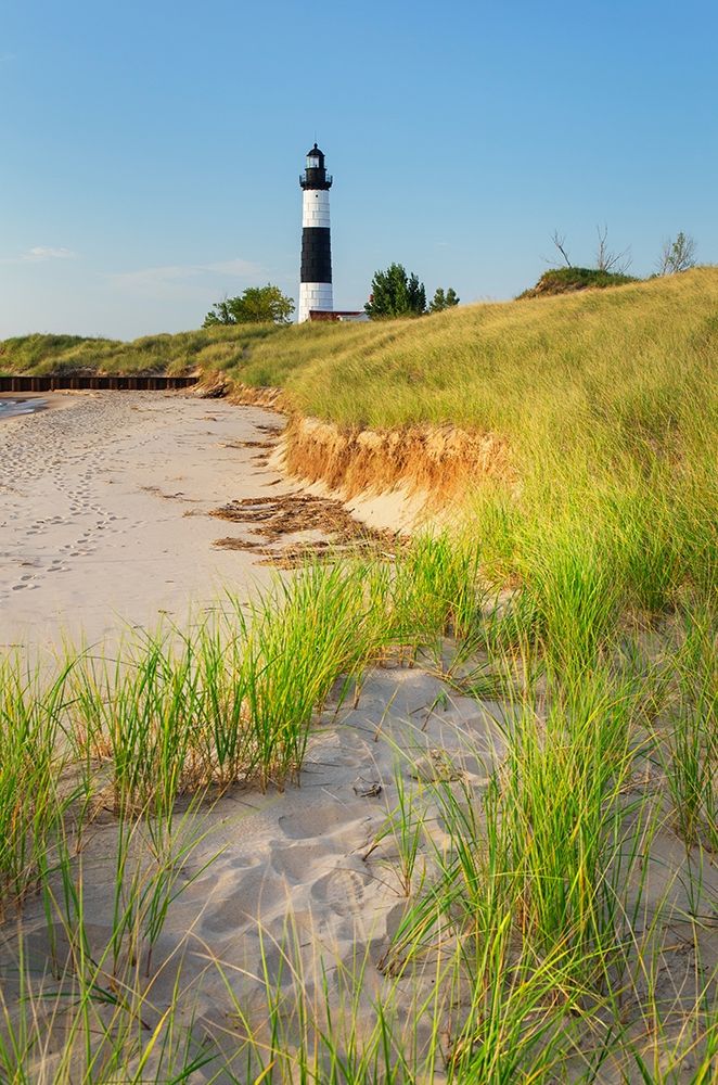 Big Sable Point Lighthouse on the eastern shore of Lake-Michigan Ludington State Park-Michigan art print by Alan Majchrowicz for $57.95 CAD