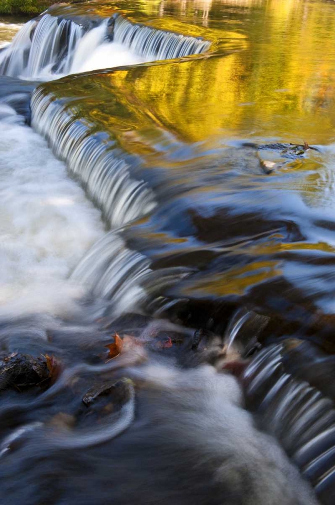 Michigan Bond Falls with fall reflections art print by Nancy Rotenberg for $57.95 CAD