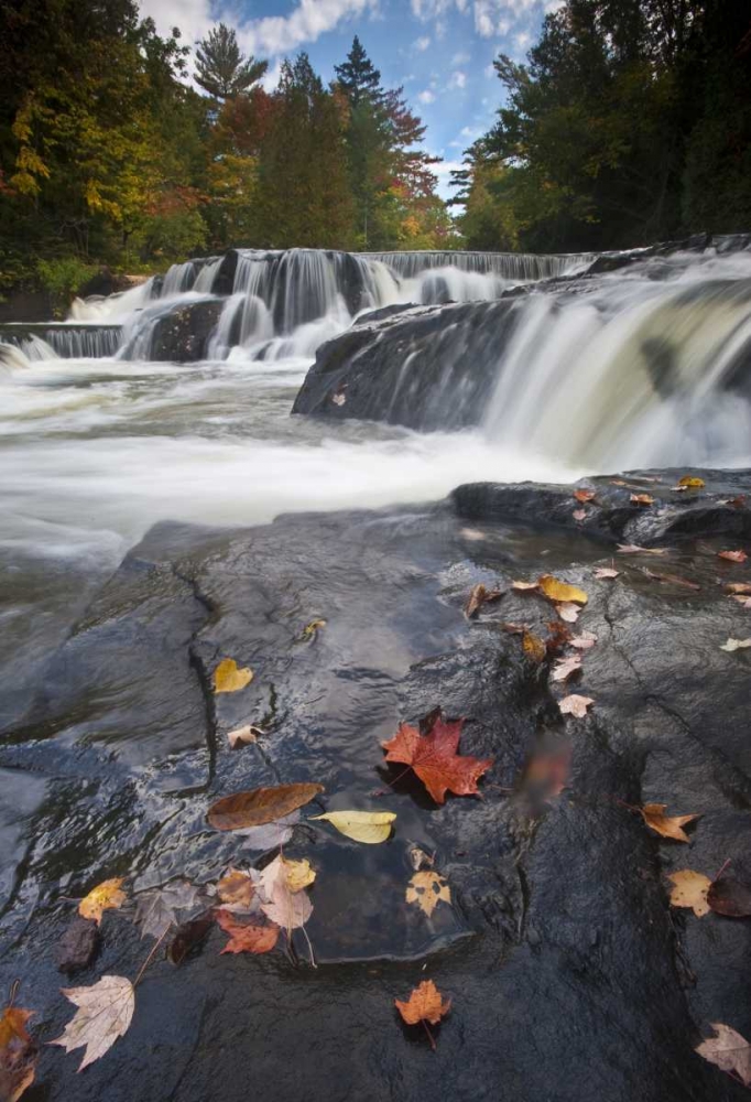 Michigan, Upper Peninsula Bond Falls in autumn art print by Nancy Rotenberg for $57.95 CAD