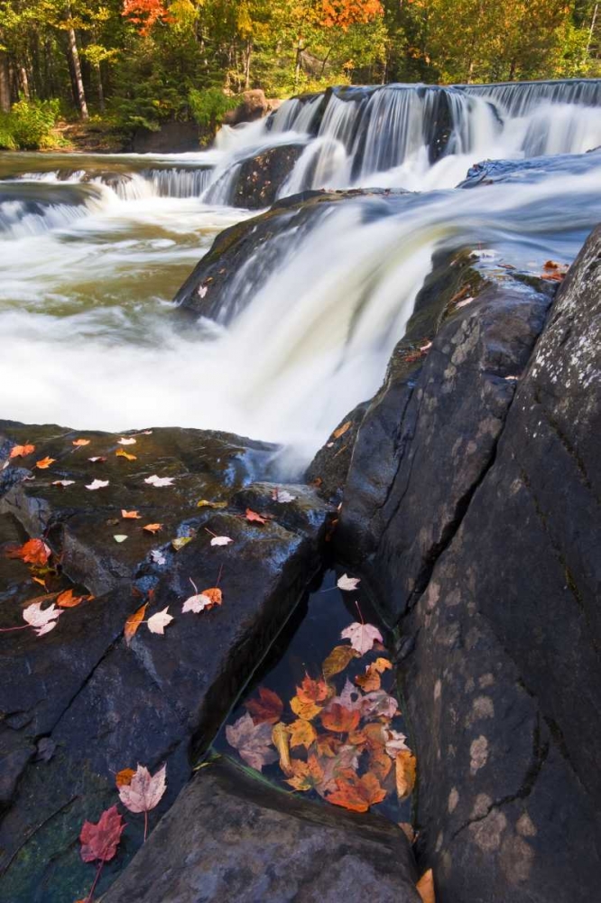 Michigan, Upper Peninsula Bond Falls in autumn art print by Nancy Rotenberg for $57.95 CAD