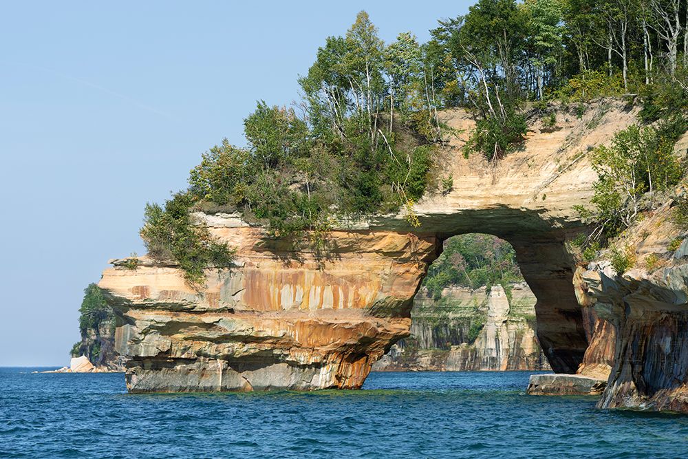 USA, Michigan, Pictured Rocks National Lakeshore. Eroded arch in sandstone formation. art print by Jaynes Gallery for $57.95 CAD