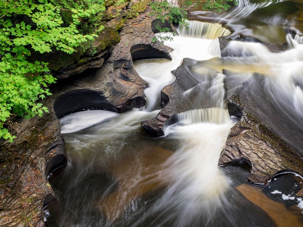 US-Michigan-Upper Peninsula Presque Isle River Falls art print by Julie Eggers for $57.95 CAD