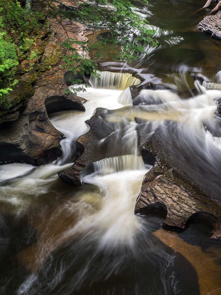 Michigan-Upper Peninsula The Wild and Scenic Presque Isle River creates these Potholes art print by Julie Eggers for $57.95 CAD
