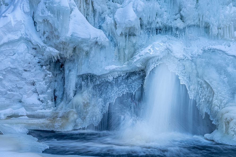 Minnesota-Lake Superior Partially frozen waterfall and pool art print by Jaynes Gallery for $57.95 CAD