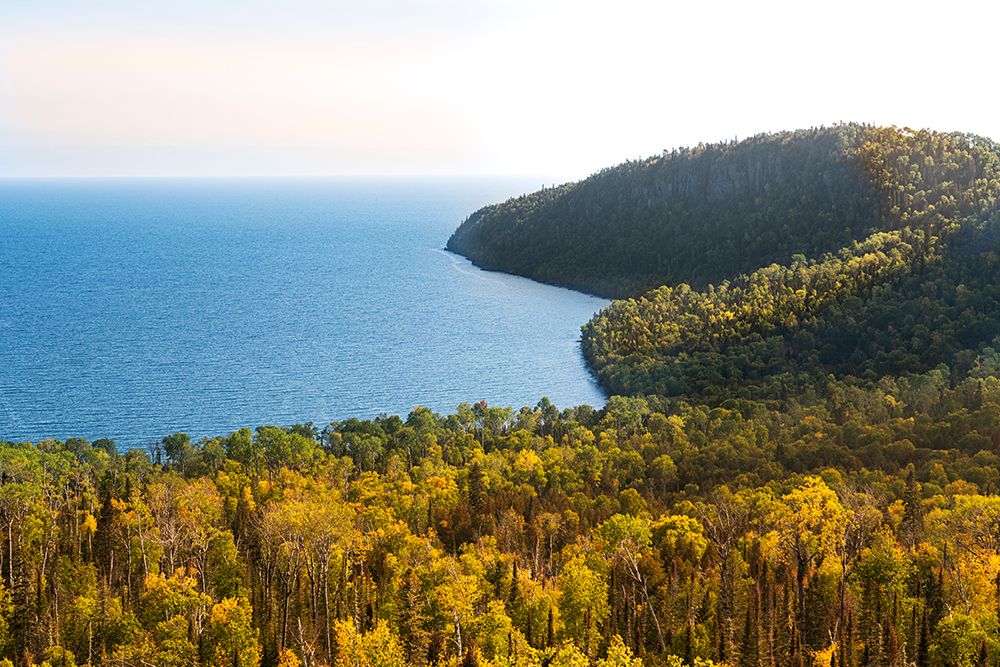 USA, Minnesota, Superior National Forest. Autumn forest colors on North Shore of Lake Superior. art print by Jaynes Gallery for $57.95 CAD