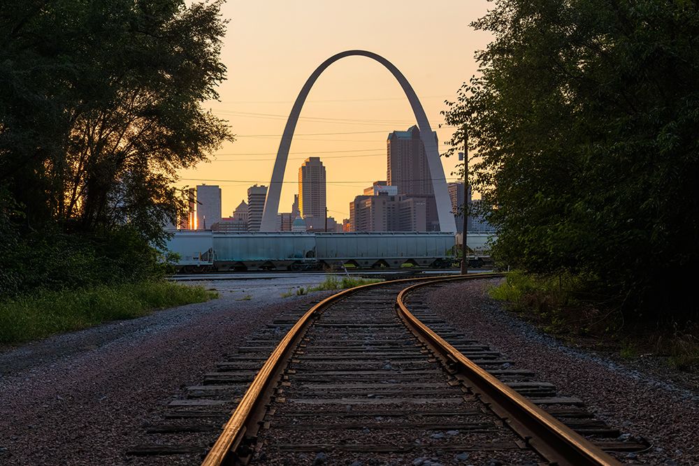 Jefferson National Expansion Memorial, The Gateway Arch at sunset, St. Louis, Missouri. art print by Richard and Susan Day for $57.95 CAD