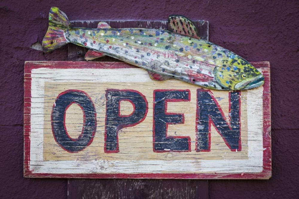 Montana, Virginia City Open sign on store front art print by Don Paulson for $57.95 CAD