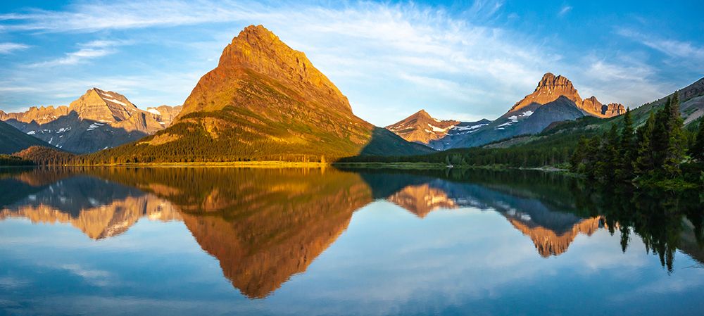 USA-Montana-Glacier National Park Sunrise panoramic of lake and mountain art print by Jaynes Gallery for $57.95 CAD