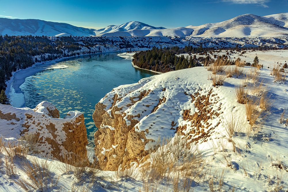 The Flathead River after a fresh snowfall in the Mission Valley-Montana-USA art print by Chuck Haney for $57.95 CAD