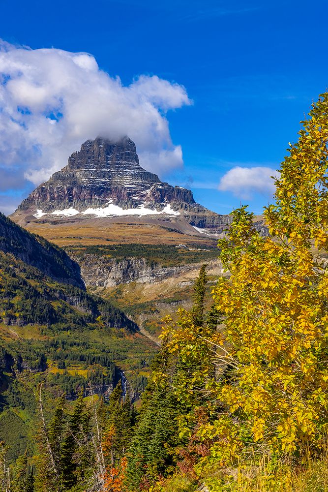 Clements Mountain and Reynolds Creek Falls in autumn-Glacier National Park-Montana-USA art print by Chuck Haney for $57.95 CAD