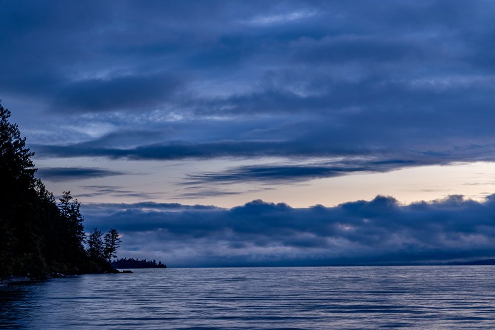 Dawn over Flathead Lake from Westside State Park near Rollins-Montana-USA art print by Chuck Haney for $57.95 CAD