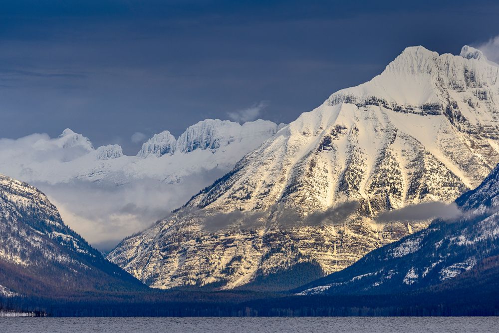 Winter on the Garden Wall and Cannon Mountain over Lake McDonald in Glacier National Park-Montana. art print by Chuck Haney for $57.95 CAD