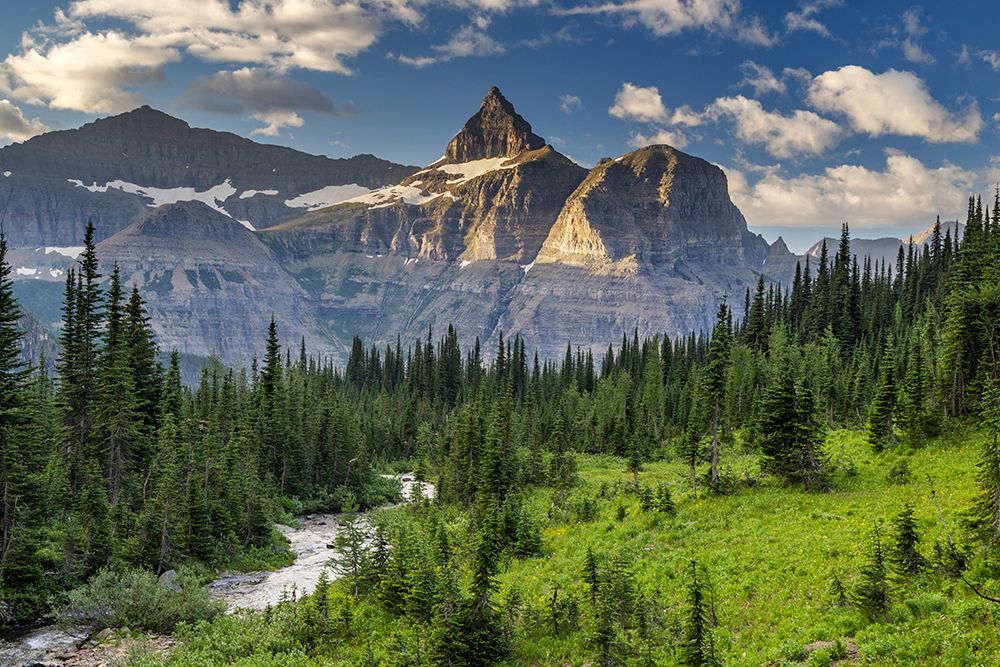 Thunderbird Mountain over Hole in the Wall Creek in Glacier National Park-Montana-USA art print by Chuck Haney for $57.95 CAD