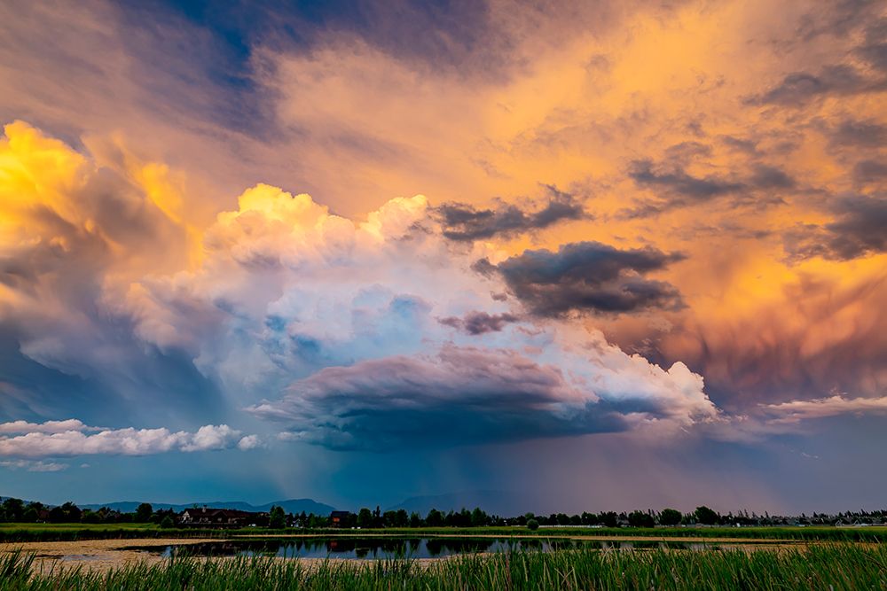 Dramatic storms clouds at sunset in Whitefish-Montana-USA art print by Chuck Haney for $57.95 CAD