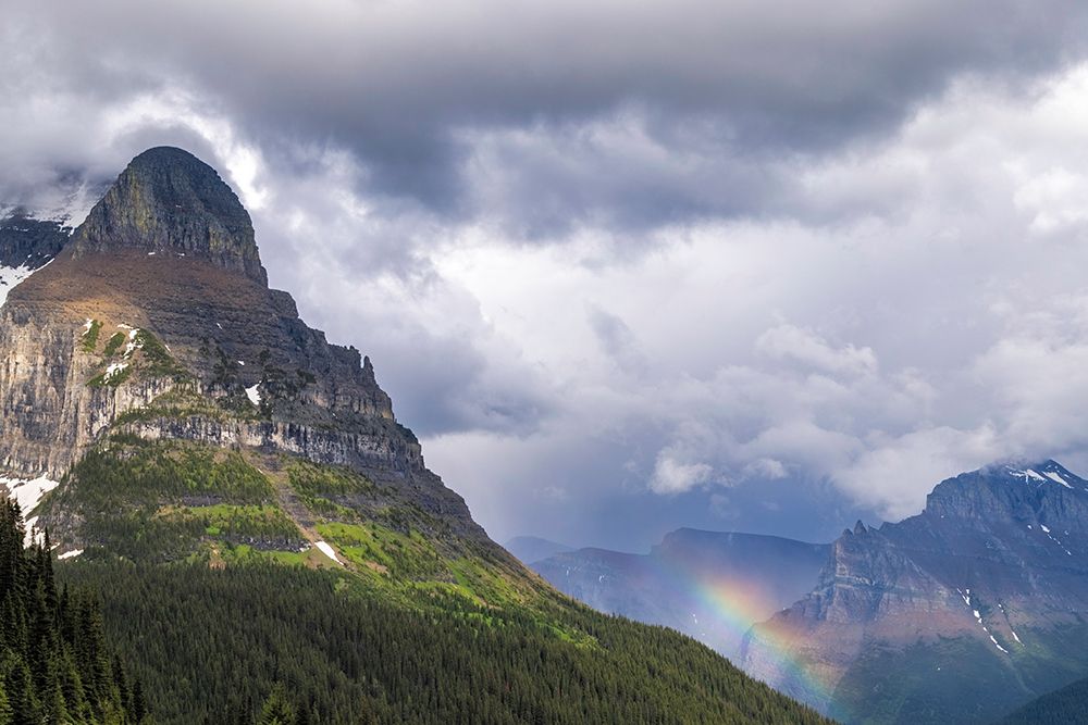 Rainbow by Going-to-the-Sun Mountain in Glacier National Park, Montana, USA. art print by Chuck Haney for $57.95 CAD