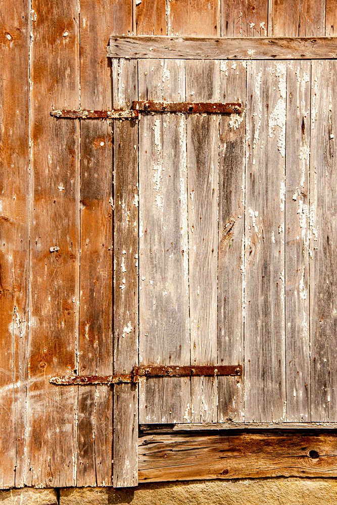 USA, New Hampshire, Troy. Old barn door with rusted strap hinges art print by Alison Jones for $57.95 CAD