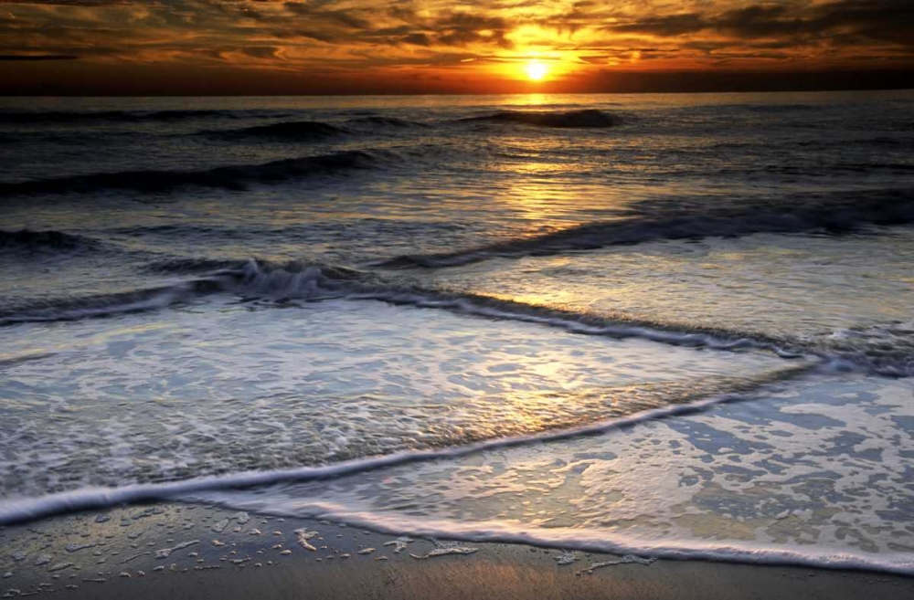 New Jersey, Cape May Sunset reflection on beach art print by Jay OBrien for $57.95 CAD