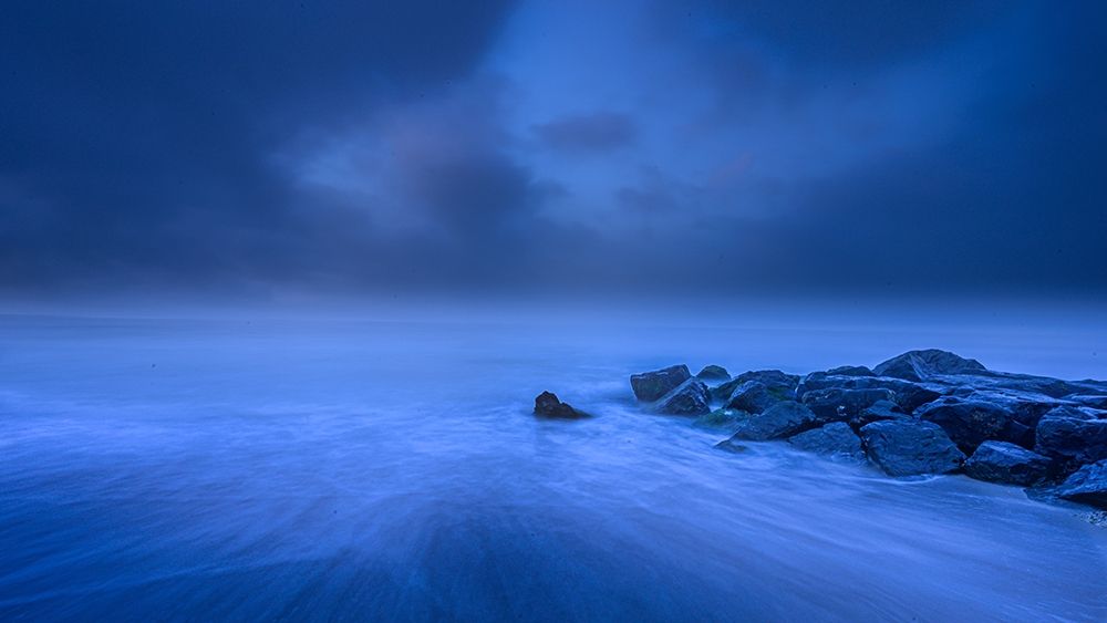 New Jersey-Cape May National Seashore Foggy sunrise on water and rocks art print by Jaynes Gallery for $57.95 CAD