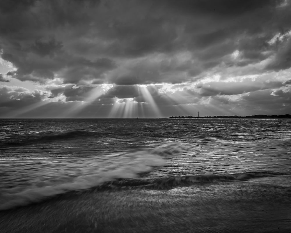 New Jersey-Cape May National Seashore BandW of sunset on ocean shore art print by Jaynes Gallery for $57.95 CAD