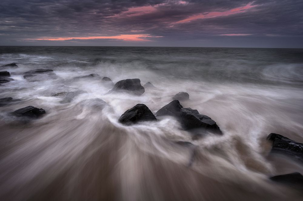 USA-New Jersey-Cape May National Seashore-Sunrise on rocky shore and ocean art print by Jaynes Gallery for $57.95 CAD