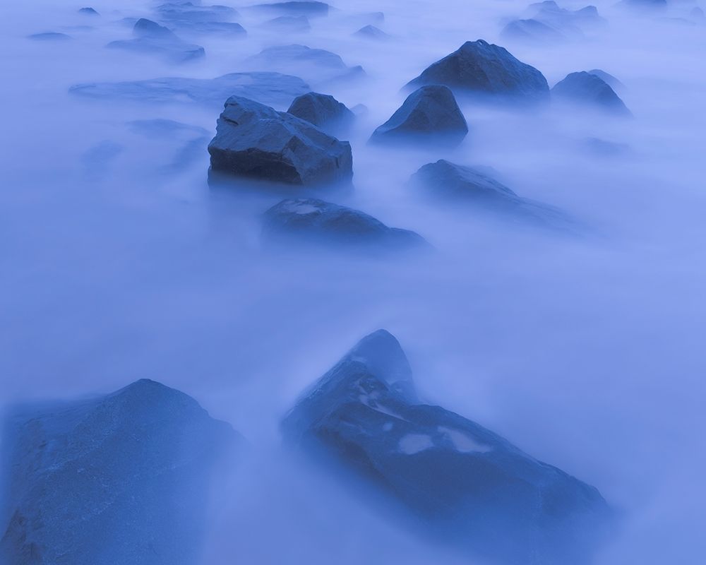 USA-New Jersey-Cape May National Seashore Sunrise mist on rocky shore art print by Jaynes Gallery for $57.95 CAD