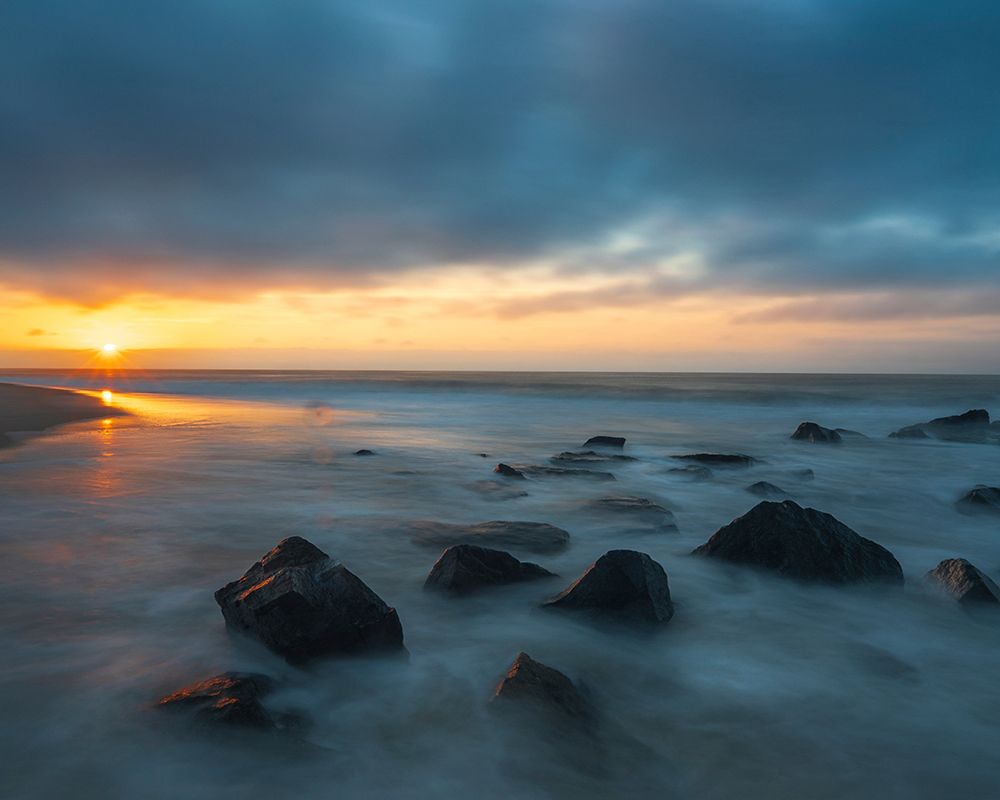 USA-New Jersey-Cape May National Seashore Sunrise on rocky shoreline art print by Jaynes Gallery for $57.95 CAD