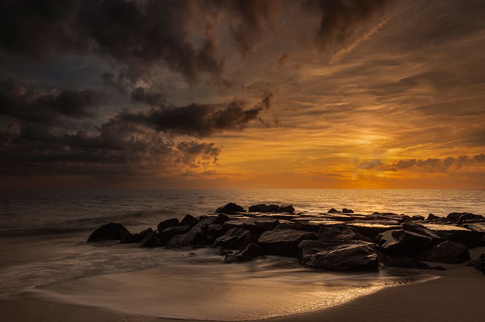 USA-New Jersey-Cape May National Seashore Cloudy sunset on seashore art print by Jaynes Gallery for $57.95 CAD