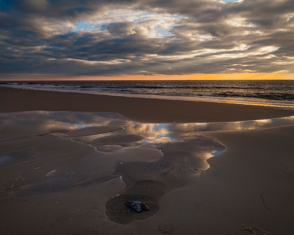 USA, New Jersey, Cape May National Seashore. Landscape with ocean and beach at sunset. art print by Jaynes Gallery for $57.95 CAD