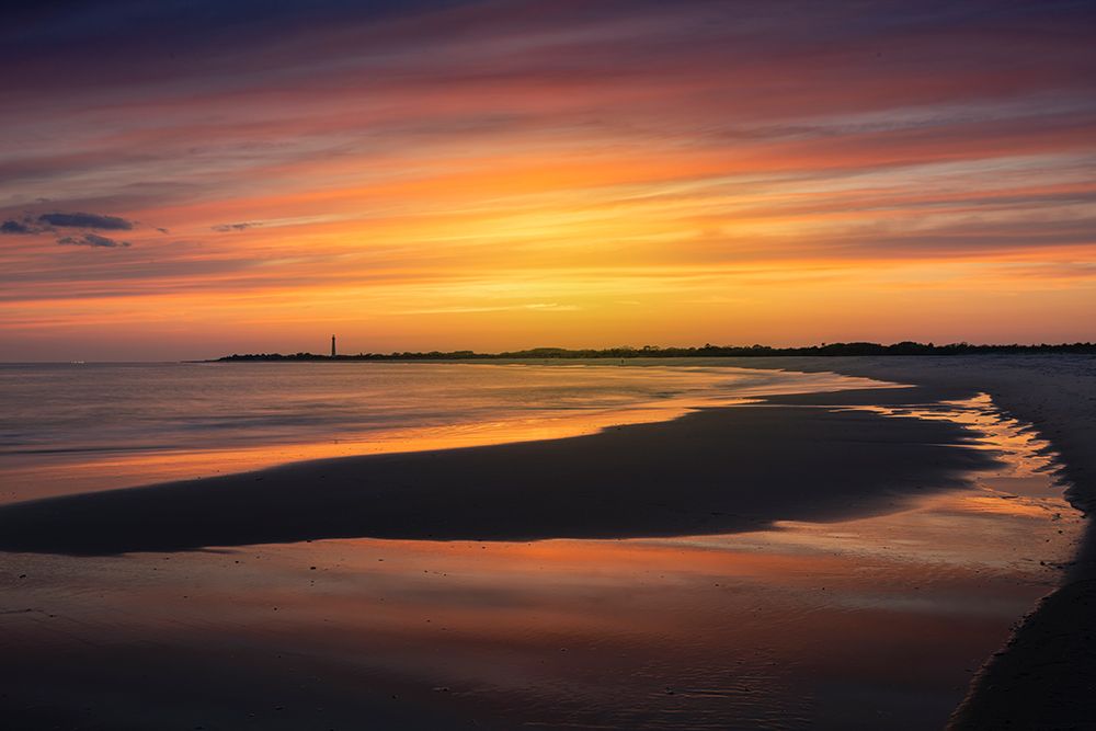USA, New Jersey, Cape May National Seashore. Landscape with ocean and beach at sunset. art print by Jaynes Gallery for $57.95 CAD