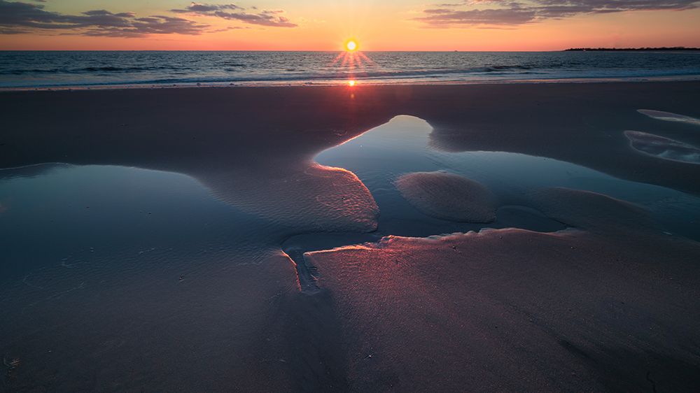 USA, New Jersey, Cape May National Seashore. Landscape with ocean and beach at sunset. art print by Jaynes Gallery for $57.95 CAD