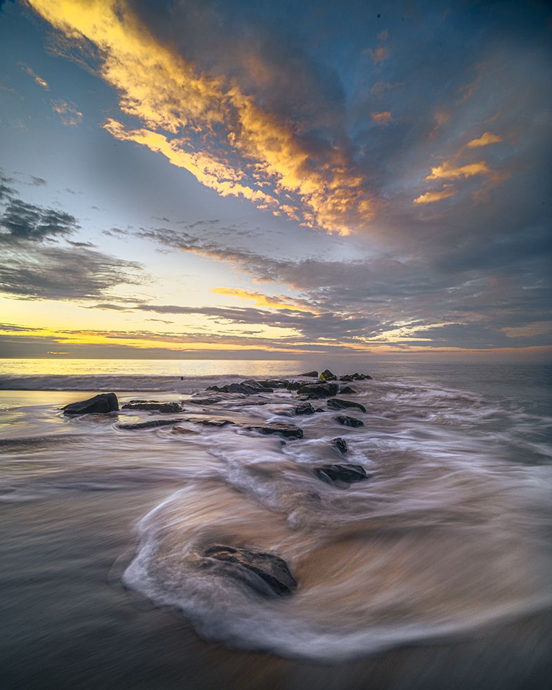 USA, New Jersey, Cape May National Seashore. Ocean shore at sunrise. art print by Jaynes Gallery for $57.95 CAD