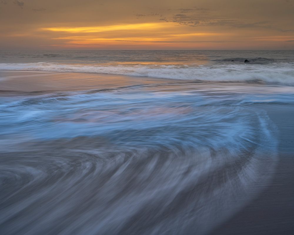 USA, New Jersey, Cape May National Seashore. Ocean wave and beach at sunrise. art print by Jaynes Gallery for $57.95 CAD