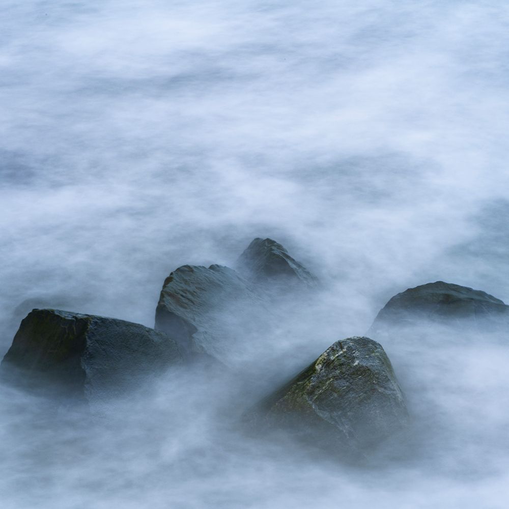 USA, New Jersey, Cape May National Seashore. Boulders on ocean shore. art print by Jaynes Gallery for $57.95 CAD
