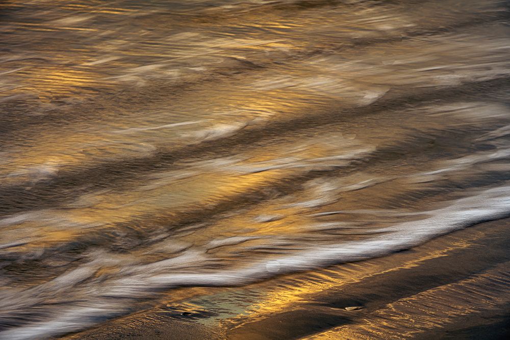 USA, New Jersey, Cape May National Seashore. Sunrise reflections on shore water. art print by Jaynes Gallery for $57.95 CAD
