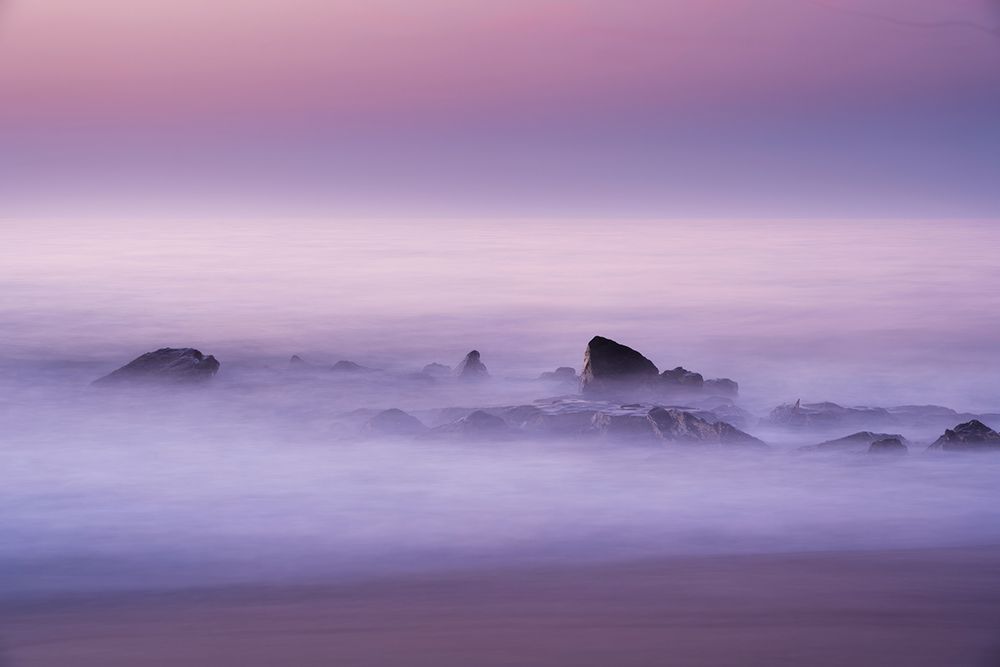 USA, New Jersey, Cape May National Seashore. Misty sunrise on ocean beach. art print by Jaynes Gallery for $57.95 CAD