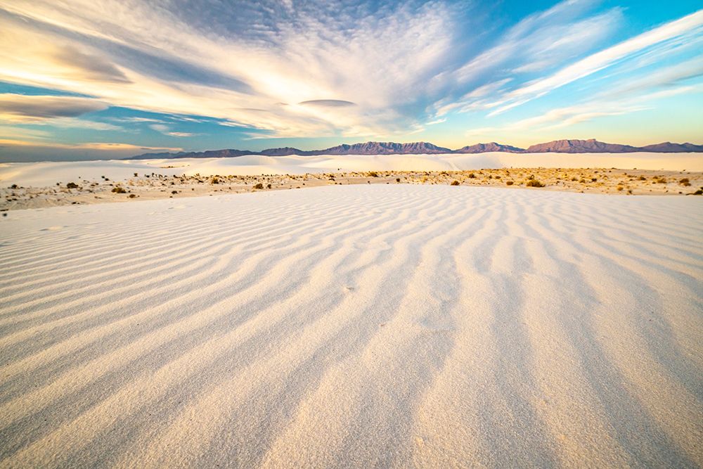 USA- New Mexico- White Sands National Monument. White sand dunes and clouds. art print by Jaynes Gallery for $57.95 CAD