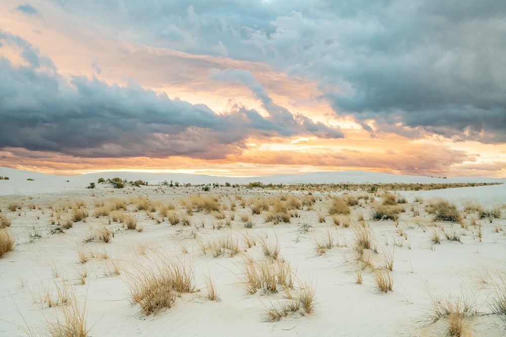 USA- New Mexico- White Sands National Monument. Clouds over sand dunes. art print by Jaynes Gallery for $57.95 CAD