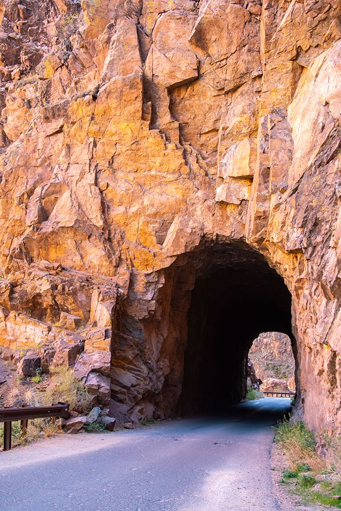 USA, New Mexico, Jemez National Recreation Area. Gilman tunnels cut through cliff. art print by Jaynes Gallery for $57.95 CAD